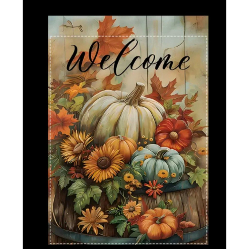 Welcome Pumpkin Garden Flag